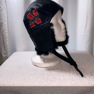 Nebraska Huskers Leather Bomber Hat